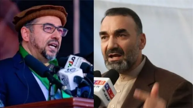 عطاء محمد نور (ښی لاس) او صلاح الدین رباني
