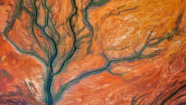 Foto aérea del lago Eyre