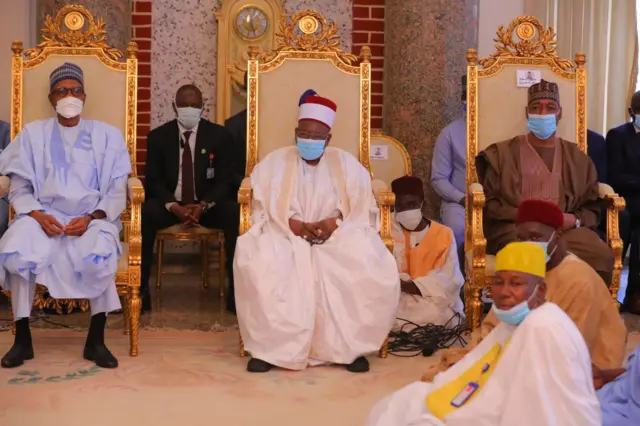 Shugaba Buhari a fadar Shehun Borno