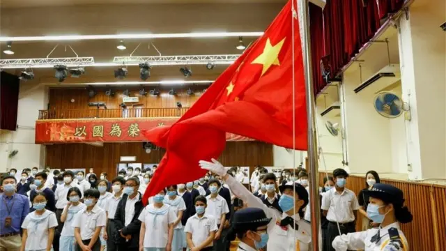 香港學生們參與國家安全日的活動。