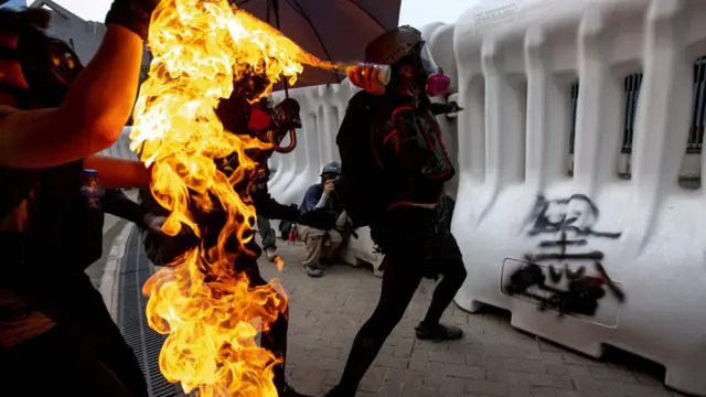 一些教科书同时指2019年的示威浪潮涉"暴力恐怖活动"，这也是与官方的用词一致。