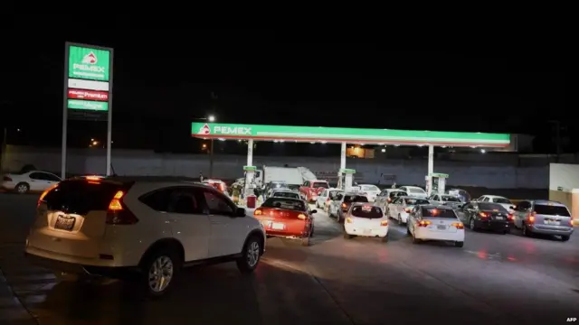 Estación de gasolina en México
