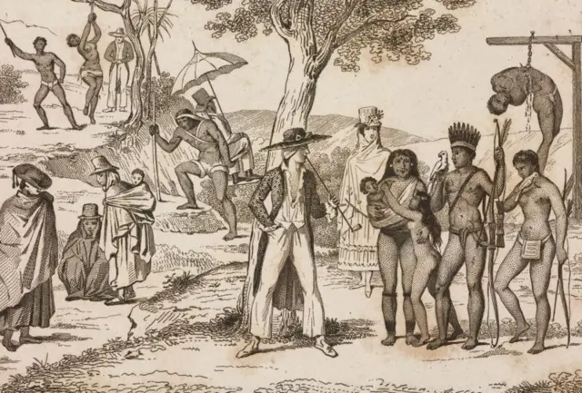 Indígenas e africanos escravizados submetidos a castigos corporais na Colômbia,turkish roulette bet365gravuraturkish roulette bet365Ferdinand Denis (1837)