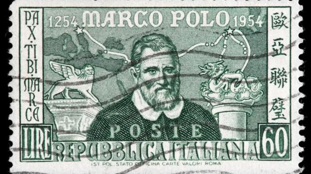 Timbre commémorant le 7e centenaire de la naissance de Marco Polo (1254-1324)