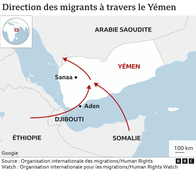 CARTE DIRECTION MIGRANTS