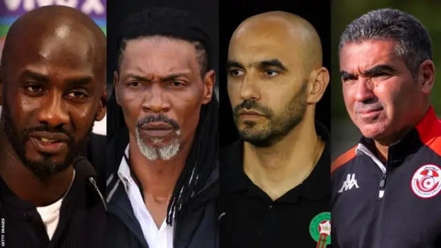 Otto Addo (Ghana), Rigobert Song (Cameroon), Walid Regragui (Morocco) na Jalel Kadri (Tunisia)