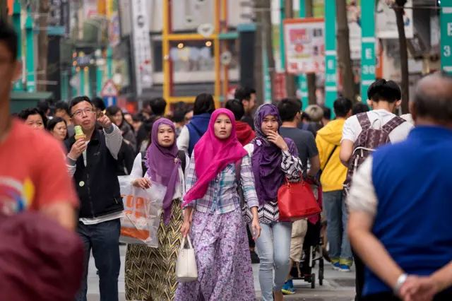 印尼女性在台北街头