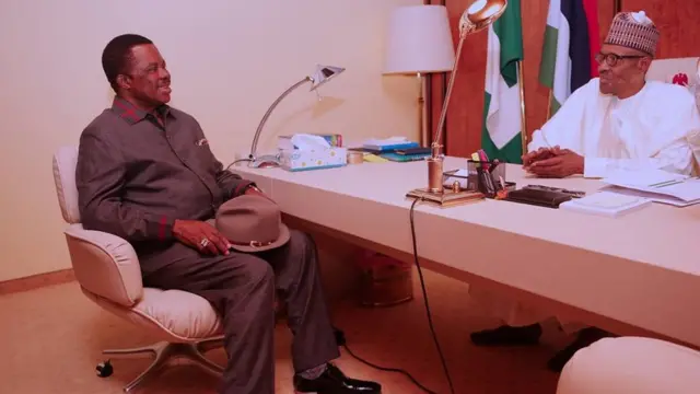 Nigeria President Muhammadu Buhari and Anambra Govnor Willie Obiano
