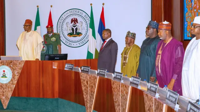 Aworan aarẹ Buhari ati awọn Minisita rẹ