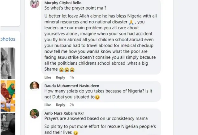 Aworan ọrọ oju opo Aisha Buhari