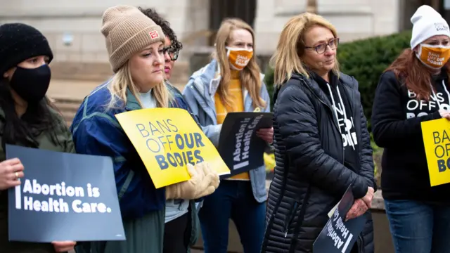 Manifestantes pró-direito ao aborto