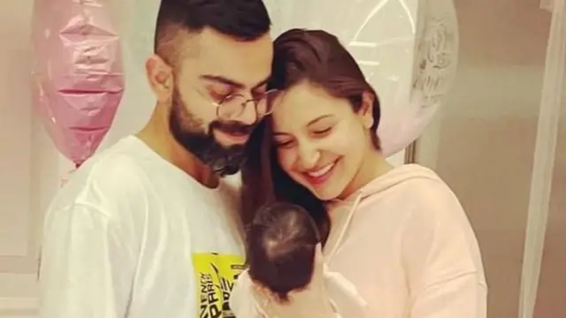 विराट, अनुष्का आणि वामिका 