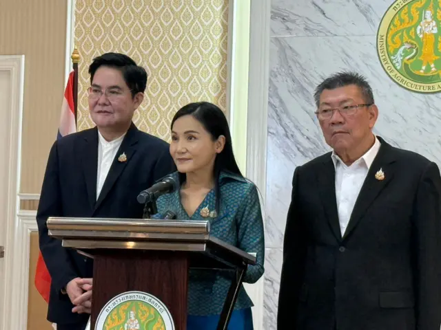 นฤมล ภิญโญสินวัฒน์ หัวหน้าพรรค กธ. นำ 2 รมต. ในรัฐบาล "แพทองธาร" แถลงยืนยันว่ายังสนับสนุนนายกฯ แพทองธาร ชินวัตร