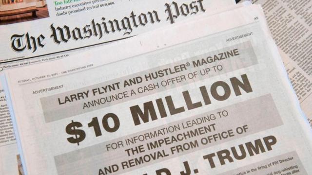 anúncio na capa do Washington Post