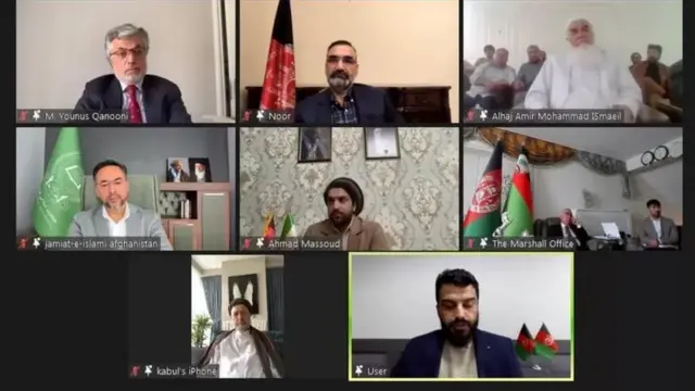 شماری از رهبران جهادی و سیاسی افغانستان در تبعید که شورای عالی مقاومت ملی در برابر طالبان را تشکیل داده‌اند