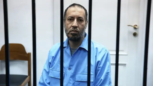 কারগারে আটক সাদি আল গাদ্দাফি।