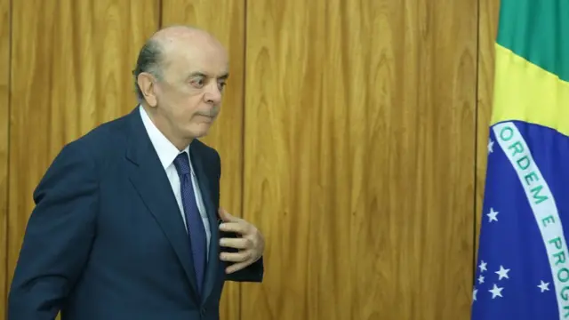 O ministro das Relações Exteriores, José Serra, durante coletiva sobre açõessite de probabilidadessegurança nas fronteirassite de probabilidades25site de probabilidadesmaiosite de probabilidades2016