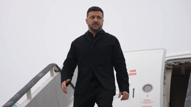 Володимир Зеленський під час прибуття до Швейцарії, 22 січня 2026 року