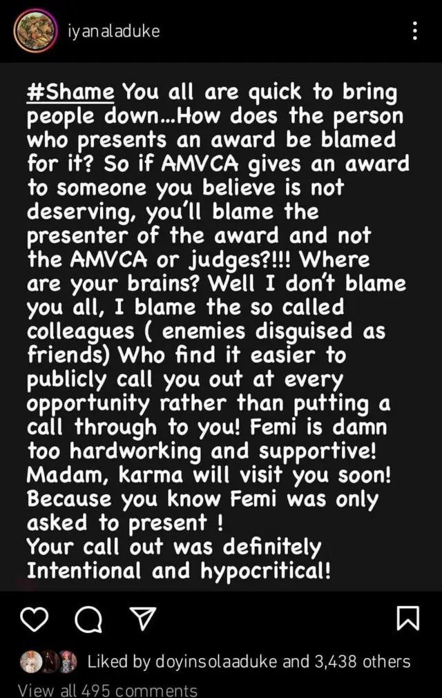 Aworan ọrọ ti Aduke iyawo Femi Adebayo fọ lesi fun Dayo Amusa