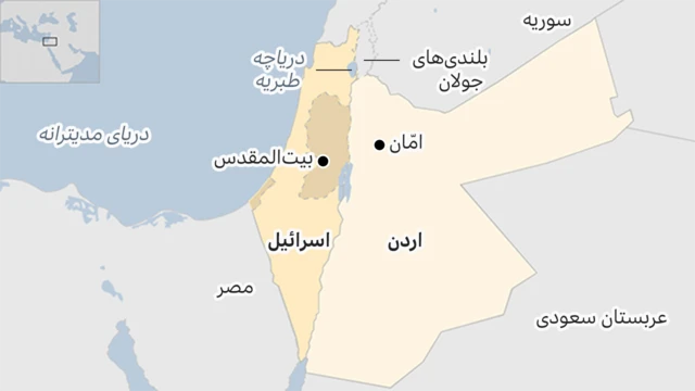 نقشه اسرائیل و اردن