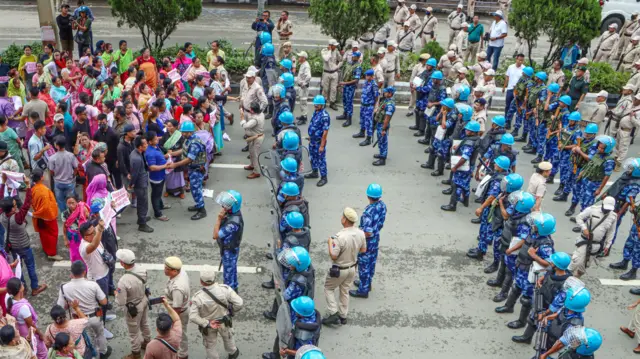 मणिपुर में विरोध प्रदर्शन हो रहे हैं