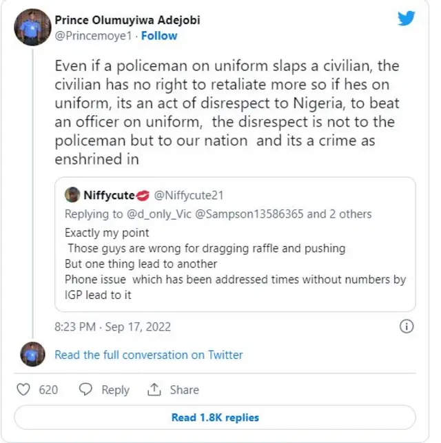Ohun ti Olumuyiwa Adejobi kọ soju opo Twitter rẹ