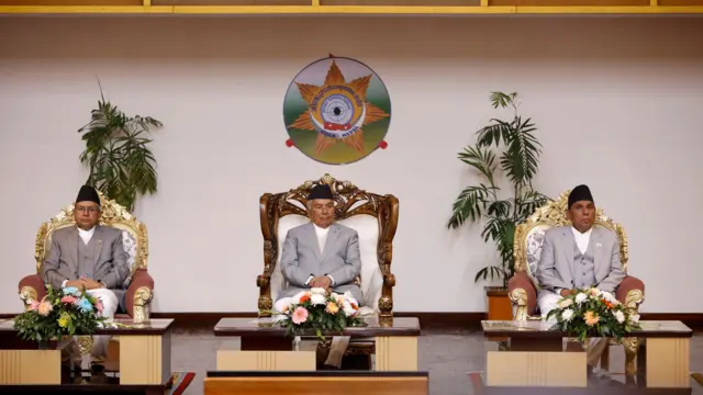 सोमवार अख्तियार दुरुपयोग अनुसन्धान आयोगको ३४औँ स्थापना दिवसमा सभामुख देवराज घिमिरे, राष्ट्रपति रामचन्द्र पौडेल तथा राष्ट्रिय सभाका अध्यक्ष नारायण दाहाल