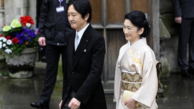 Crown Prince Fumihito of Japan and Crown Princess Kiko arrive to attend Britain's King Charles and Queen Camilla coronation ceremony at Westminster Abbey, in London, Britain May 6, 2023.