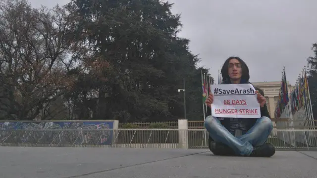 این عکس را یکی از مخاطبان بی‌بی‌سی امروز از مقابل دفتر سازمان ملل در ژنو سوییس فرستاده است