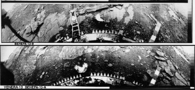 کاوشگرهای شوروی بعد از فرود روی زهره تنها توانستند چند عکس ارسال کنند