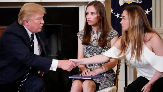 US President Donald Trump meets Marjory Stoneman Douglas High School students