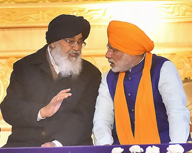 प्रकाश सिंह बादल, नरेंद्र मोदी