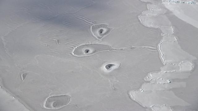 Los círculos de hielo en el Ártico.