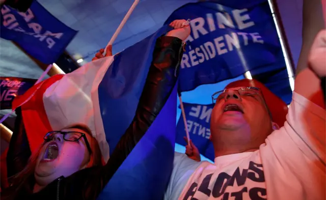 Сторонники Марин Ле Пен