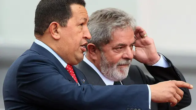 Luiz Inácio Lula da Silva y Hugo Chávez. 