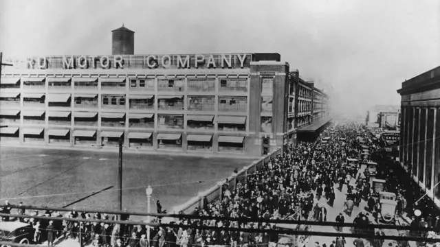 Exterior of Ford works in Detroit, 1924