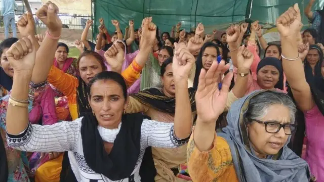 ਆਂਗਣਵਾੜੀ ਵਰਕਰਾਂ ਦਾ ਧਰਨਾ