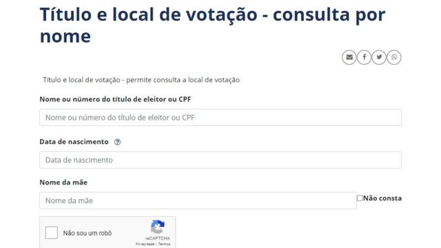 Reprodução do site do TSE