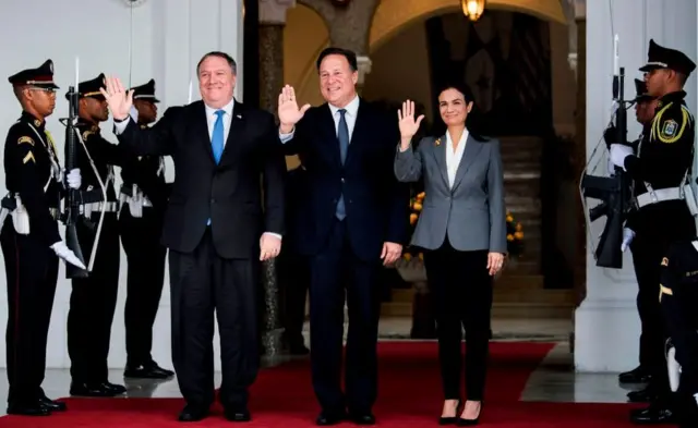 Pompeo en su visita a Panamá.