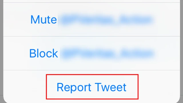 Twitter report tweet button