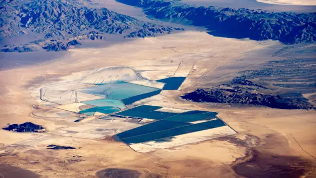 Silver Peak madeninin havadan görüntüsü