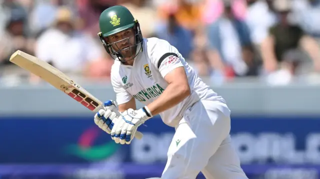 Wiaan Mulder batting for South Africa