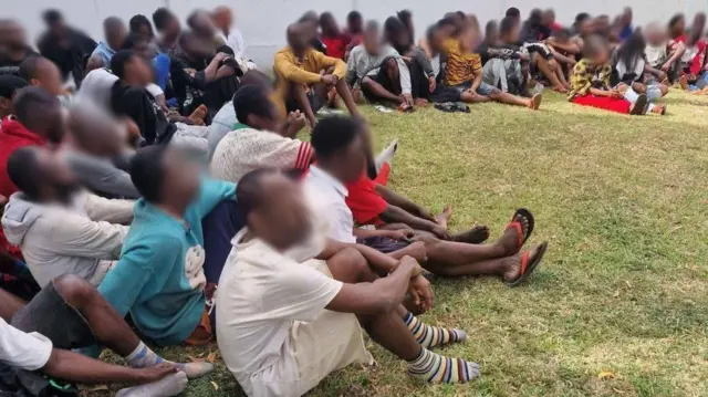 Some arrested suspects in a raid