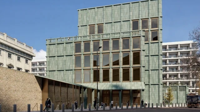 نمایی از ساختمان به عنوان طرح پیشنهادی برای ساختمان تبادل فرهنگی