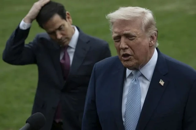 Трамп и Рубио на лужайке