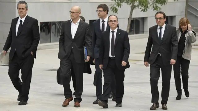 Miembros del depuesto gobierno regional de Cataluña declararon ante la Audiencia Nacional en Madrid este jueves.