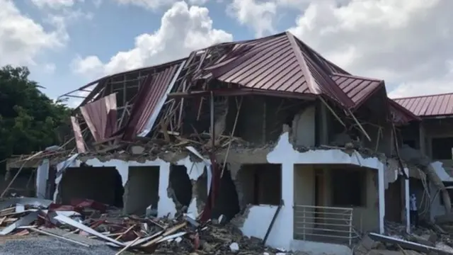 De building wey dem demolish be new property wey dem dey construct for staff