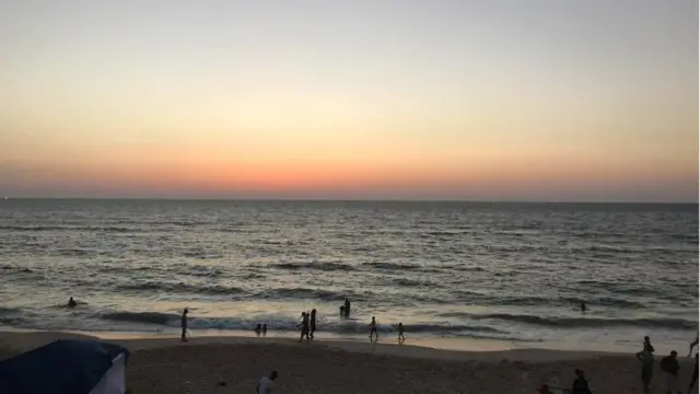 A view of the sea in Gaza from al-Zahra