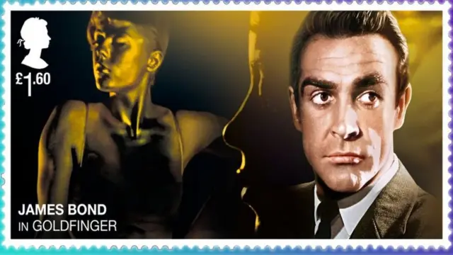 Британская почтовая марта из серии о Джеймсе Бонде