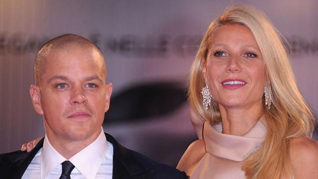 Matt Damon an Gwyneth Paltrow pose for pictures during the Contagion premiere in 2011